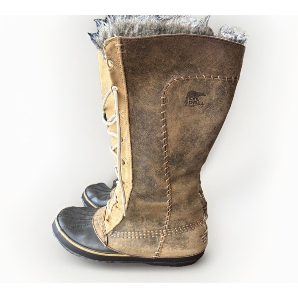 Sorel Cate the Great Tall Boots Waterproof Leather Winter Size 12